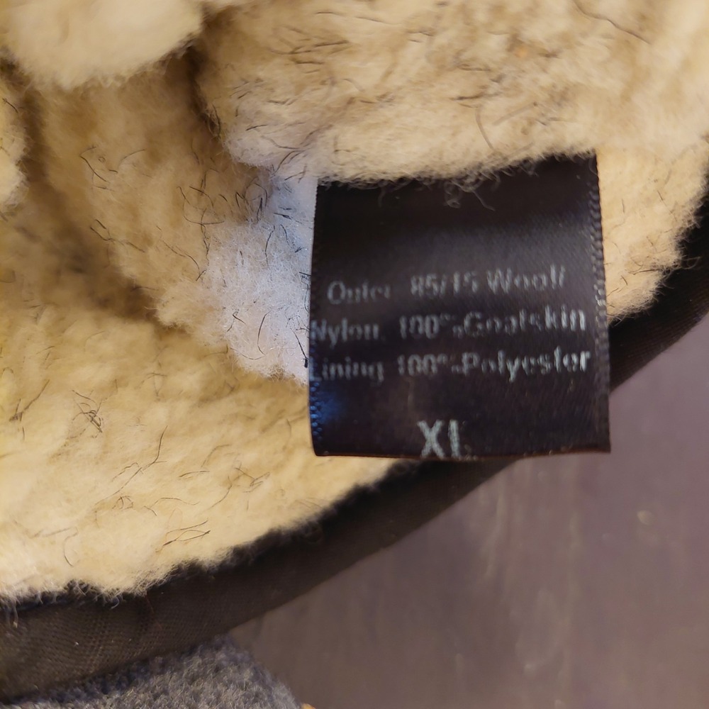 NEW! Stormy Kromer Ida's Mittens Wool & Leather Sherpa-lined Chacoal Gray Sz XL - Picture 8 of 10